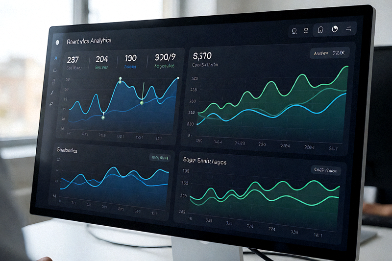 体育数据分析界面上显示比赛统计图表与趋势折线